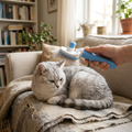Self-cleaning pet brush lifestyle